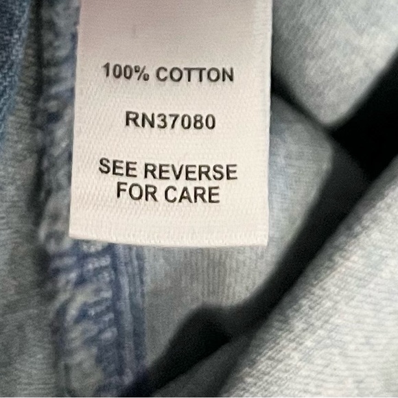 Versona Denim Chambray Long Sleeved Mini Dress. Button Down, Smocked Cuffs. Sz L - Picture 8 of 8